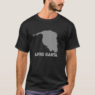 Christmas Afro Santa Silhouette T-Shirt