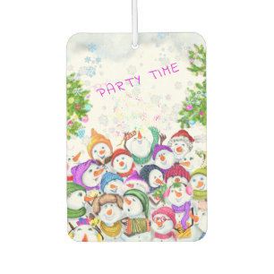 Christmas Air Freshener Happy Snowmans Party Autolufterfrischer