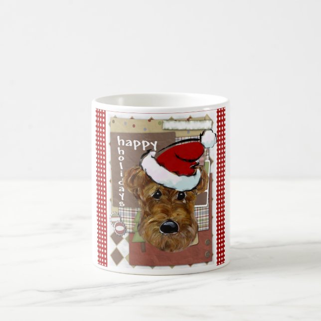CHRISTMAS AIREDALE TASSE (Mittel)