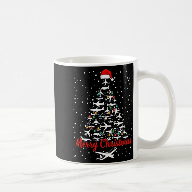 Christmas Airplanes Tree Lots Merry Christmas Men  Kaffeetasse (Rechts)