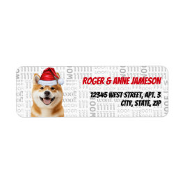 Christmas Akita Dog Holiday Address