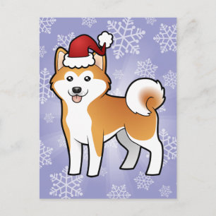 Christmas Akita Inu / Shiba Inu Feiertagspostkarte