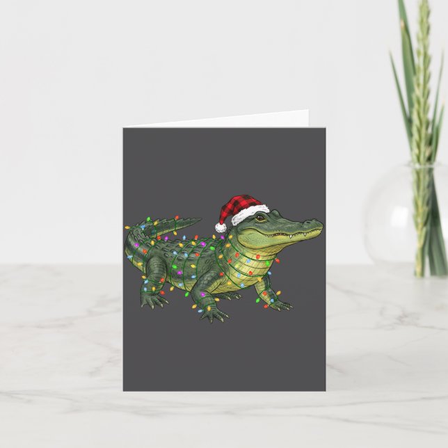 Christmas Alligator Holiday Reptile Funny Festive  Karte (Vorderseite)