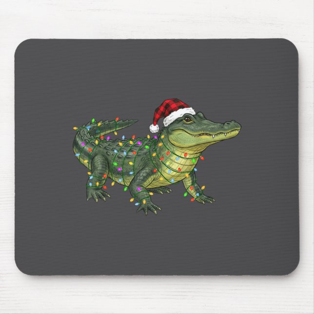 Christmas Alligator Holiday Reptile Funny Festive  Mousepad (Vorne)