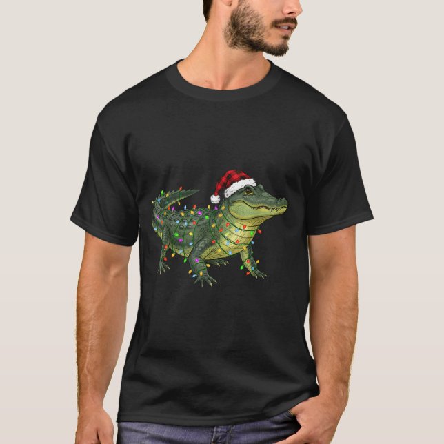 Christmas Alligator Holiday Reptile Funny Festive  T-Shirt (Vorderseite)