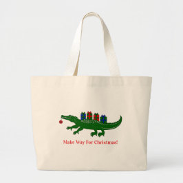 Christmas Alligator Tote Bag Jumbo Stoffbeutel