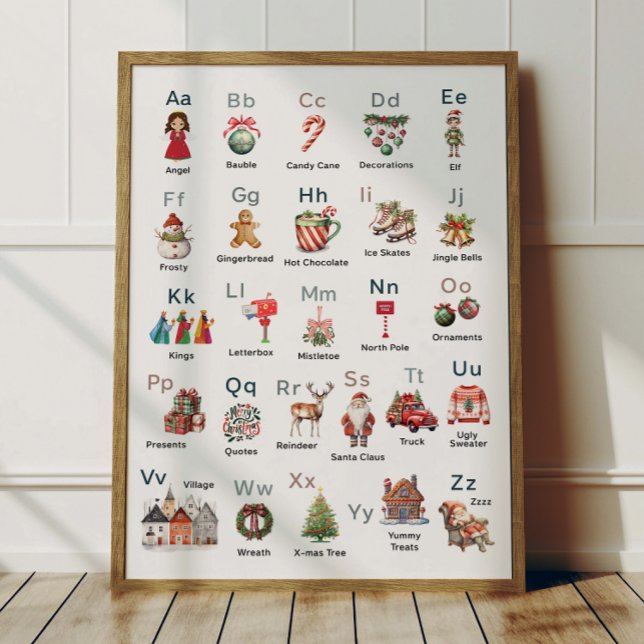 Christmas Alphabet ABC Poster Kids Room Decor (Von Creator hochgeladen)