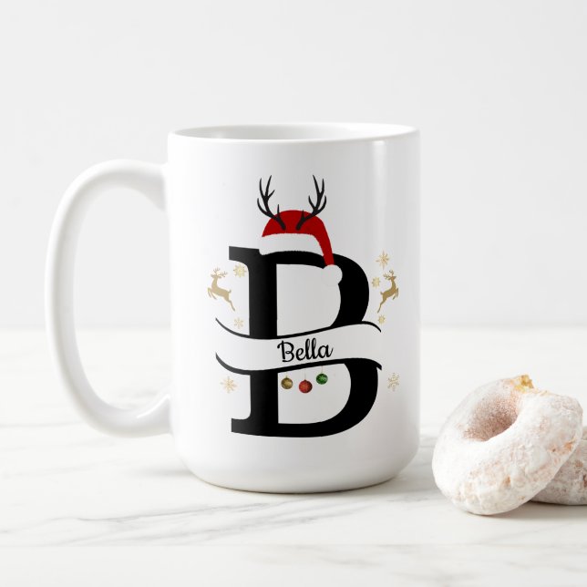 Christmas Alphabet Collection – Letter B Design Kaffeetasse (Mit Donut)