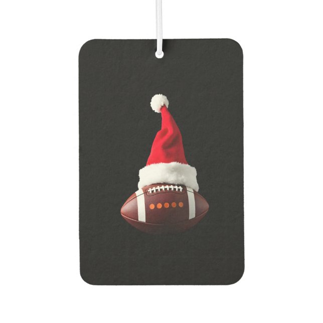 Christmas American Football Ball Santa Hat (1) Autolufterfrischer (Vorderseite)