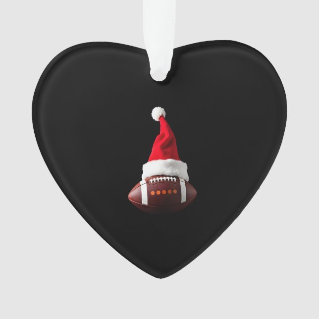 Christmas American Football Ball Santa Hat (1) Ornament (Vorderseite)