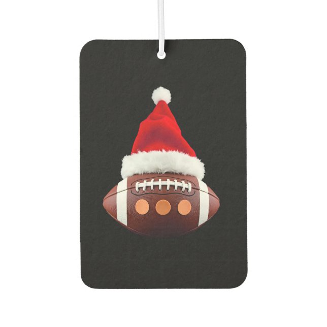 Christmas American Football Ball Santa Hat (2) Autolufterfrischer (Vorderseite)