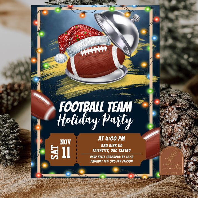 Christmas American Football Holiday Party Einladung (Von Creator hochgeladen)
