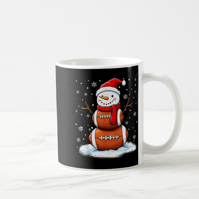Christmas American Football Snowman Xmas Srt Men B Kaffeetasse (Rechts)