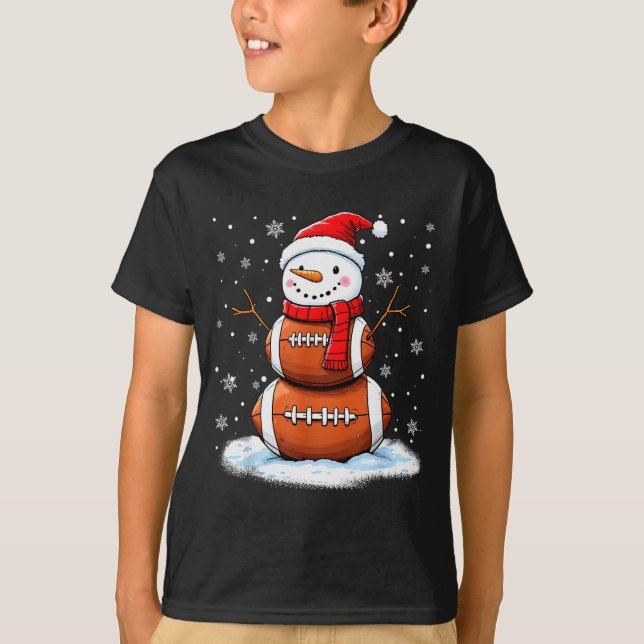 Christmas American Football Snowman Xmas Srt Men B T-Shirt (Vorderseite)