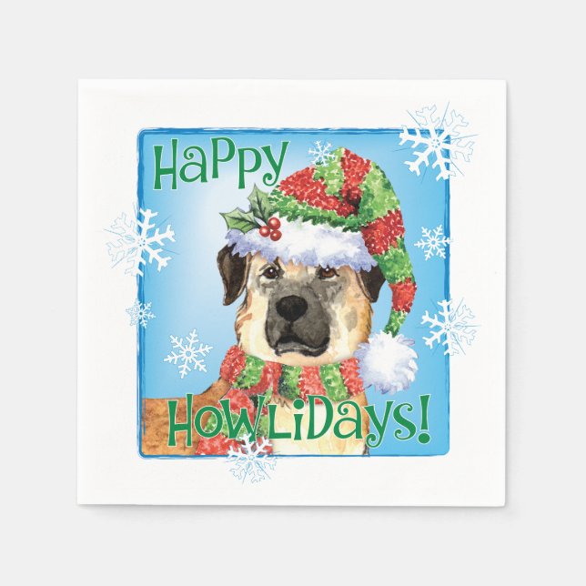 Christmas Anatolian Shepherd Napkins Serviette (Vorderseite)
