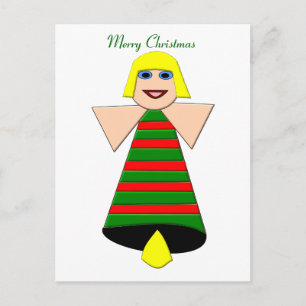 Christmas Angel Bell Custom Postcard Feiertagspostkarte