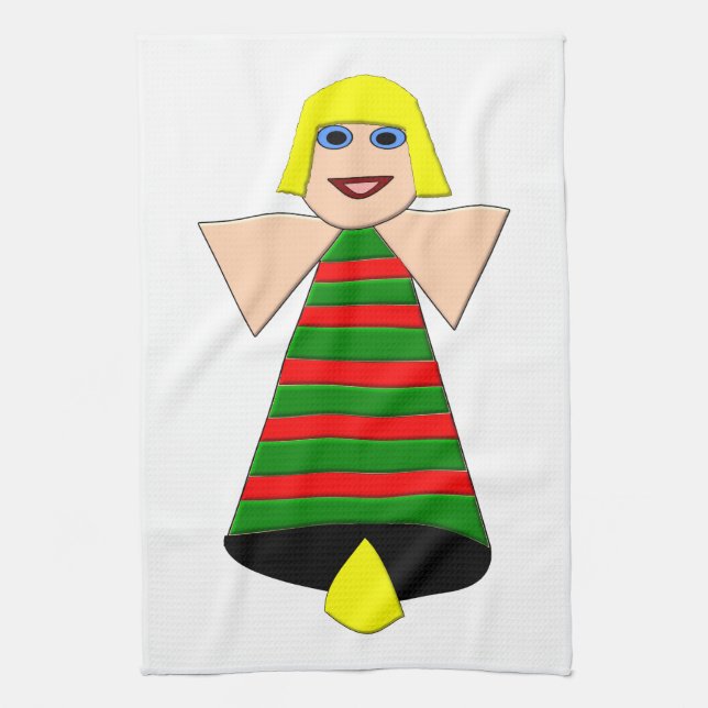 Christmas Angel Bell Kitchen Tow Handtuch (Vertikal)
