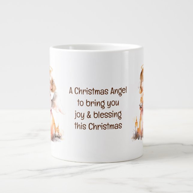 Christmas Angel Blessing Jumbo-Tasse (Vorderseite)