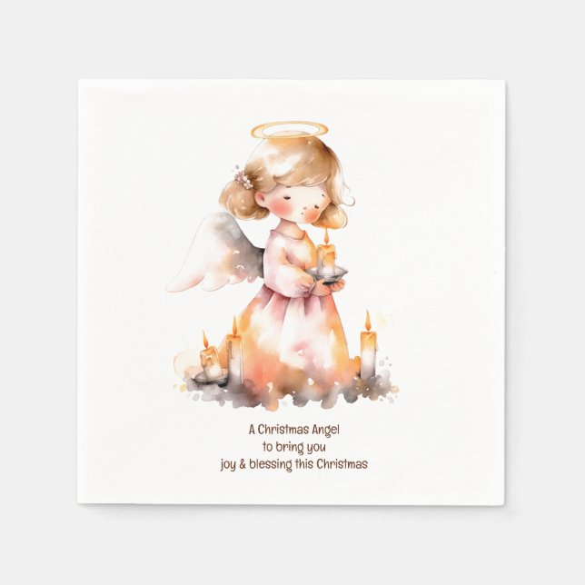 Christmas Angel Blessing Serviette (Vorderseite)