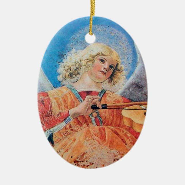 CHRISTMAS ANGEL Blue Sapphire Keramik Ornament (Vorne)