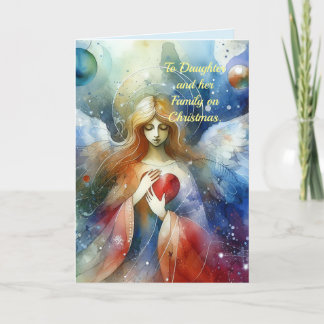 CHRISTMAS ANGEL CARD FOR DAUGHTER & FAMILY DANKESKARTE