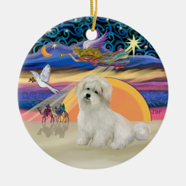 Christmas Angel - Coton de Tulear Keramikornament (Vorne)