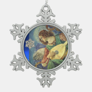 CHRISTMAS ANGEL MACHEN MUSIK MIT DIAMOND STAR SCHNEEFLOCKEN Zinn-Ornament
