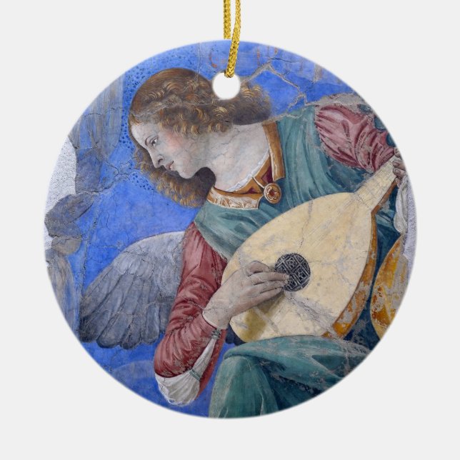 Christmas Angel Musician Melozzo da Forli Vatican Keramik Ornament (Vorne)
