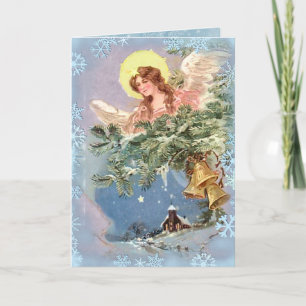 CHRISTMAS ANGEL & SNOWFLAKEN VON SHARON SHARPE FEIERTAGSKARTE