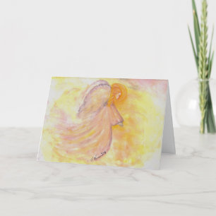Christmas Angel Watercolor Art Pink Feiertagskarte