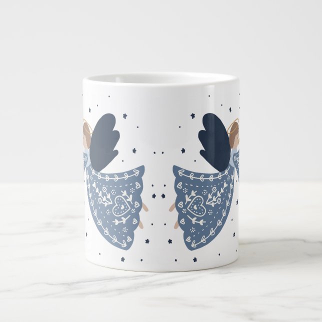 Christmas Angel Weltfrieden Holiday Heartfelt Jumbo-Tasse (Vorderseite)