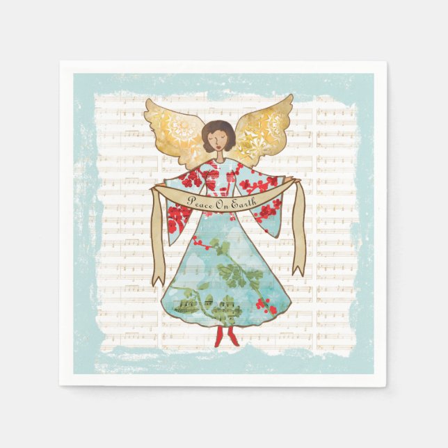 Christmas Angel Weltfrieden Serviette (Vorderseite)