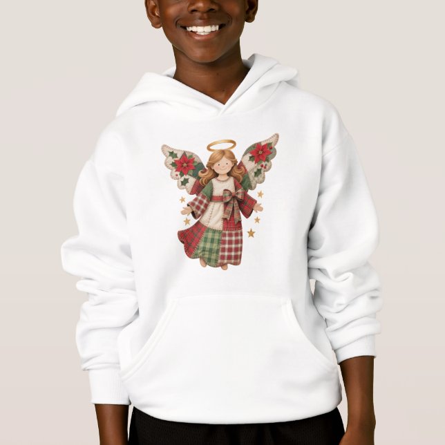 Christmas Angel with Golden Stars Hoodie (Vorderseite)