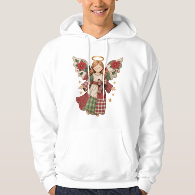 Christmas Angel with Golden Stars Hoodie (Vorderseite)