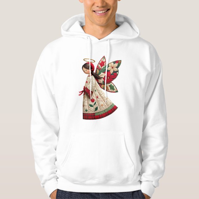Christmas Angel with Holiday Flowers Hoodie (Vorderseite)