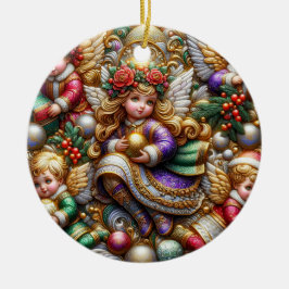 CHRISTMAS ~ Angels 19. Jahrhundert ~ Keramik Ornament