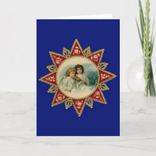 Christmas Angels Caroling - Vintage Fine Art Card Feiertagskarte
