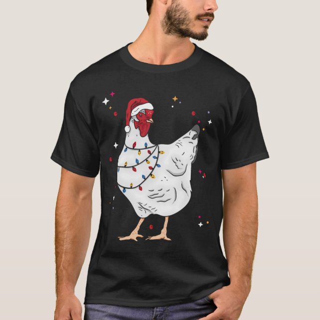 Christmas Animal Chicken Xmas Farmer T-Shirt (Vorderseite)