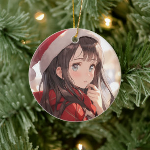 Christmas Anime Girl Keramik Ornament