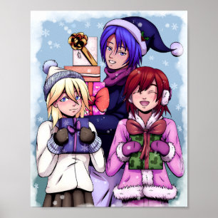 Christmas Anime Girls Poster