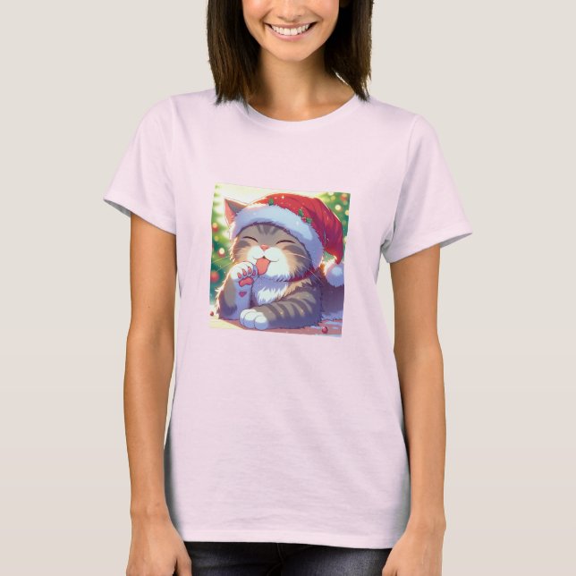  Christmas anime kitty T-Shirt (Vorderseite)