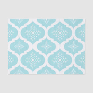 Christmas Aqua Blue Snowflakes Lattice Muster Seidenpapier