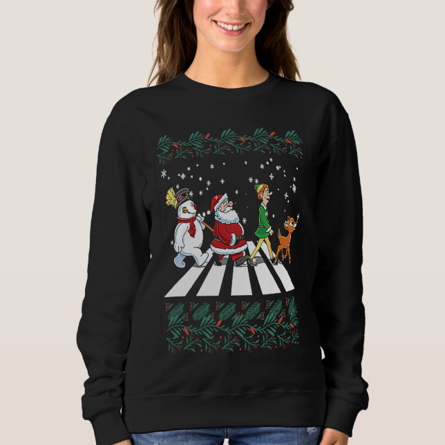 Christmas Arbey Road  Christmas Sweatshirt (Vorderseite)