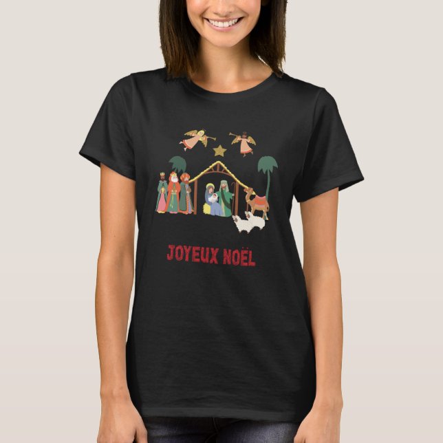 Christmas Around the World France Joyeux Noel Nati T-Shirt (Vorderseite)