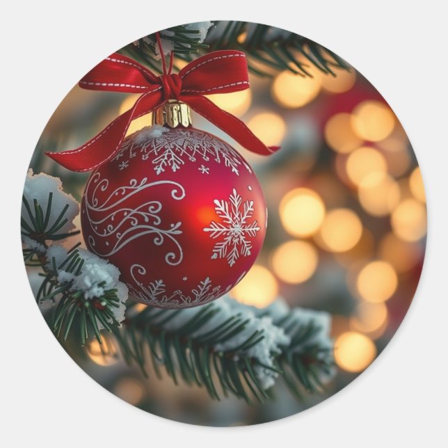 Christmas art runder aufkleber (Vorderseite)