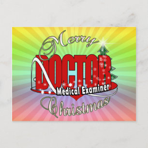 CHRISTMAS ARZT MEDIZINISCHE PRÜFUNG FEIERTAGSPOSTKARTE