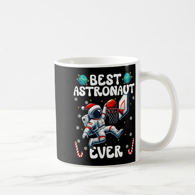 Christmas Astronaut Ever Santa Hat Snowflakes Cand Kaffeetasse (Rechts)