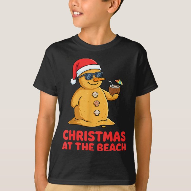 Christmas At The Beach Shirt Funny Sandman Trocal  (Vorderseite)