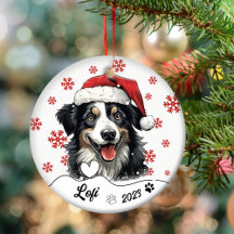 Christmas Australian Shepherd Dog Personalisiert