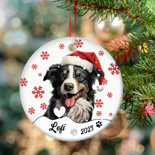 Christmas Australian Shepherd Dog Personalisiert Keramik Ornament
